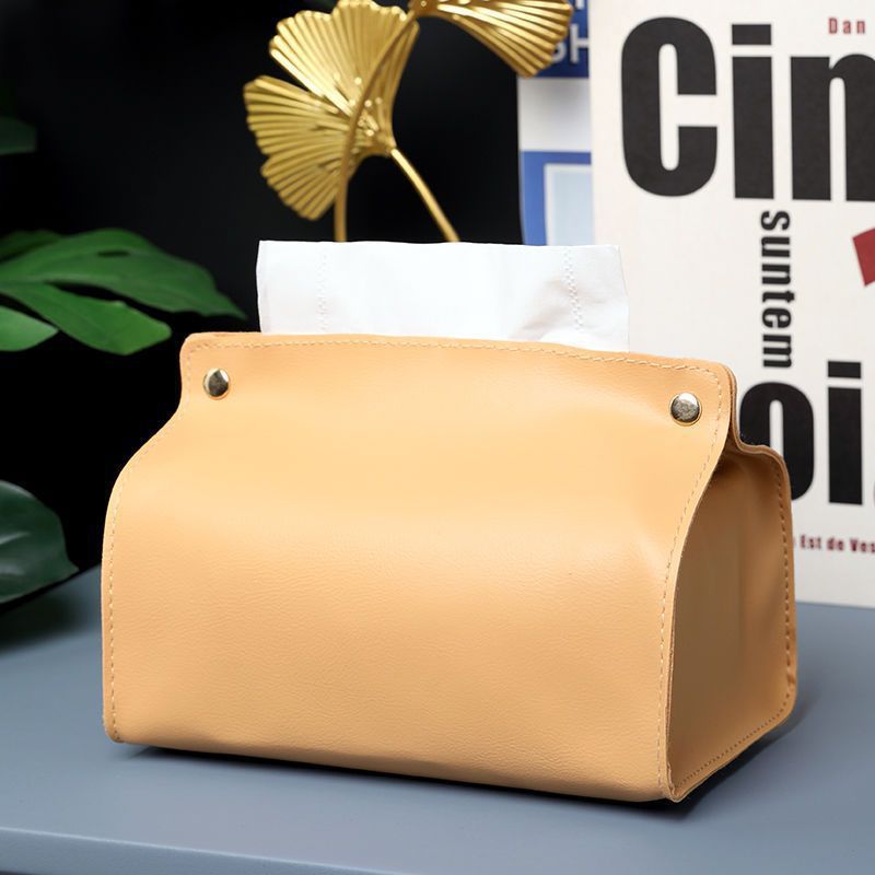 Luxury Leather Home Tissue Case Custom Name Portable Business Office Storage Bag Fashion Multi Function Cosmetic Bags Cute Gift