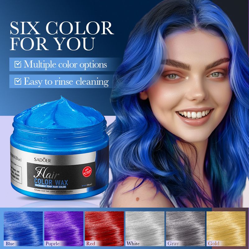 6 Color Temporary Hair Color Wax Unisex One-time Hair Color Gel Molding Paste Dye cream Hair Coloring Styling DIY Mud