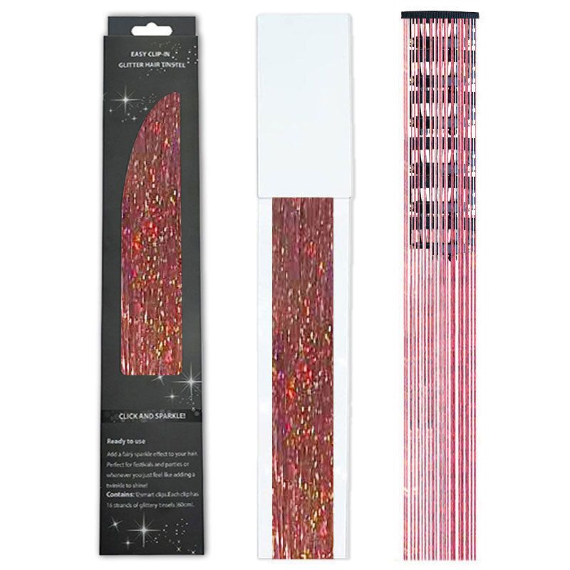 Shiny Threads Glitter Hair Tinsel Kit Gold Silk Hair Glitter String Extensions Accessories for Women Headdress