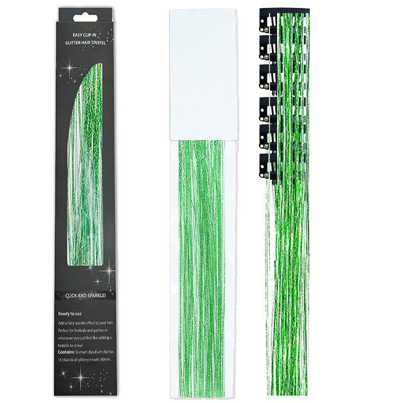 Shiny Threads Glitter Hair Tinsel Kit Gold Silk Hair Glitter String Extensions Accessories for Women Headdress