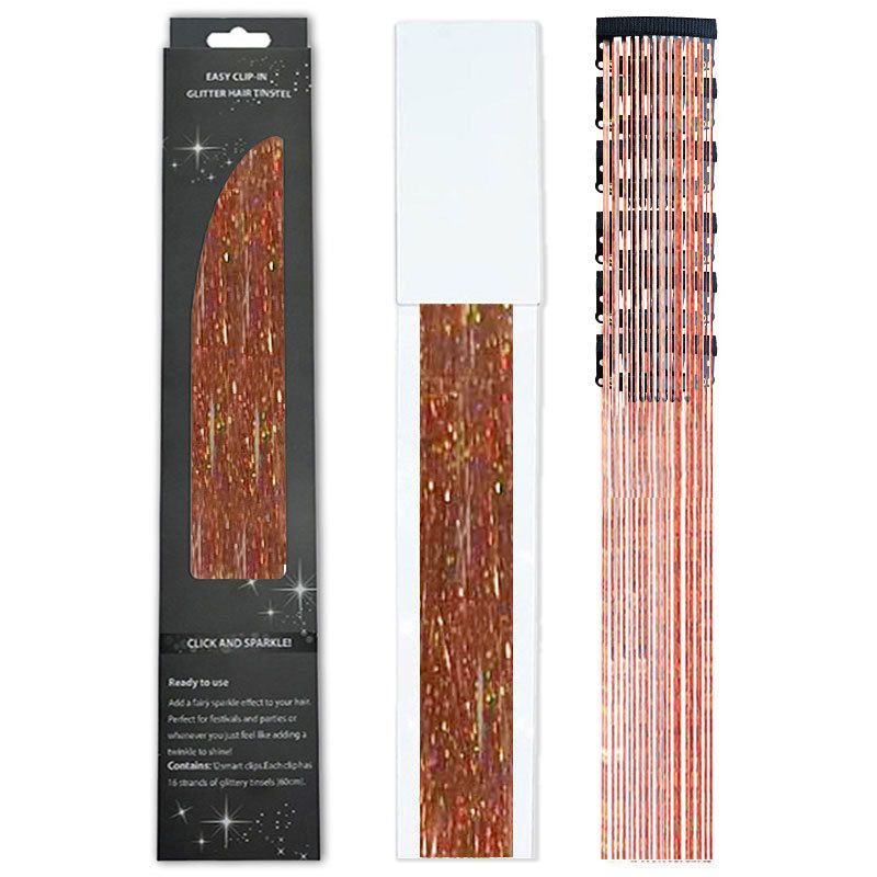 Shiny Threads Glitter Hair Tinsel Kit Gold Silk Hair Glitter String Extensions Accessories for Women Headdress