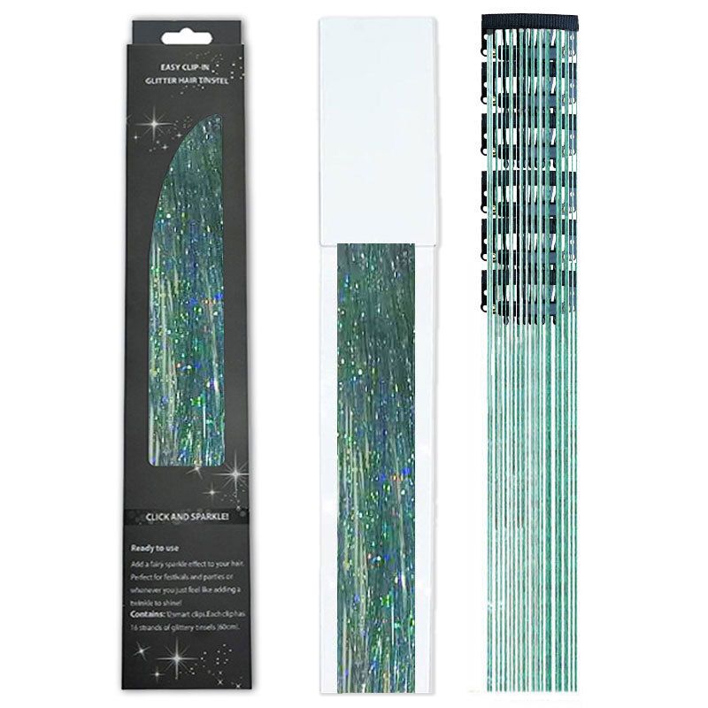 Shiny Threads Glitter Hair Tinsel Kit Gold Silk Hair Glitter String Extensions Accessories for Women Headdress