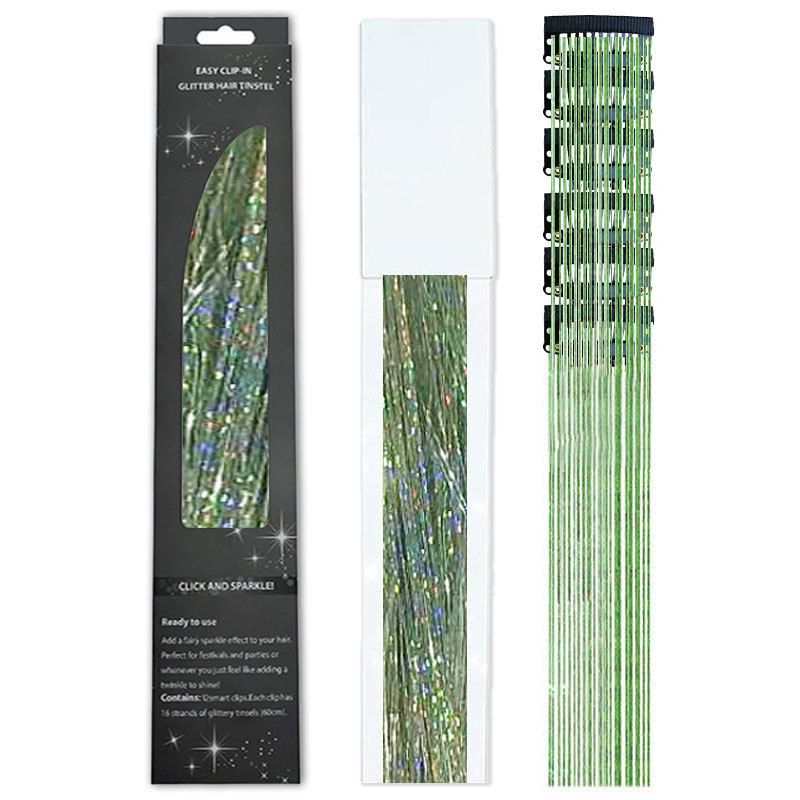 Shiny Threads Glitter Hair Tinsel Kit Gold Silk Hair Glitter String Extensions Accessories for Women Headdress