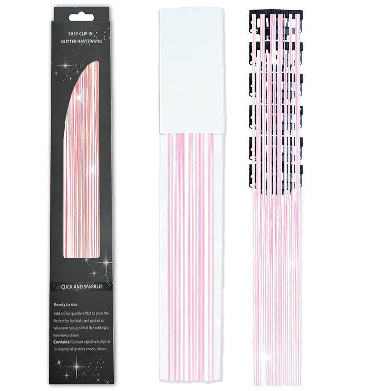 Shiny Threads Glitter Hair Tinsel Kit Gold Silk Hair Glitter String Extensions Accessories for Women Headdress