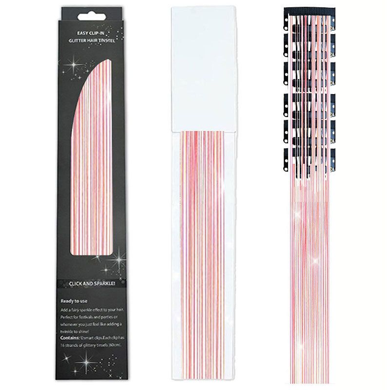 Shiny Threads Glitter Hair Tinsel Kit Gold Silk Hair Glitter String Extensions Accessories for Women Headdress