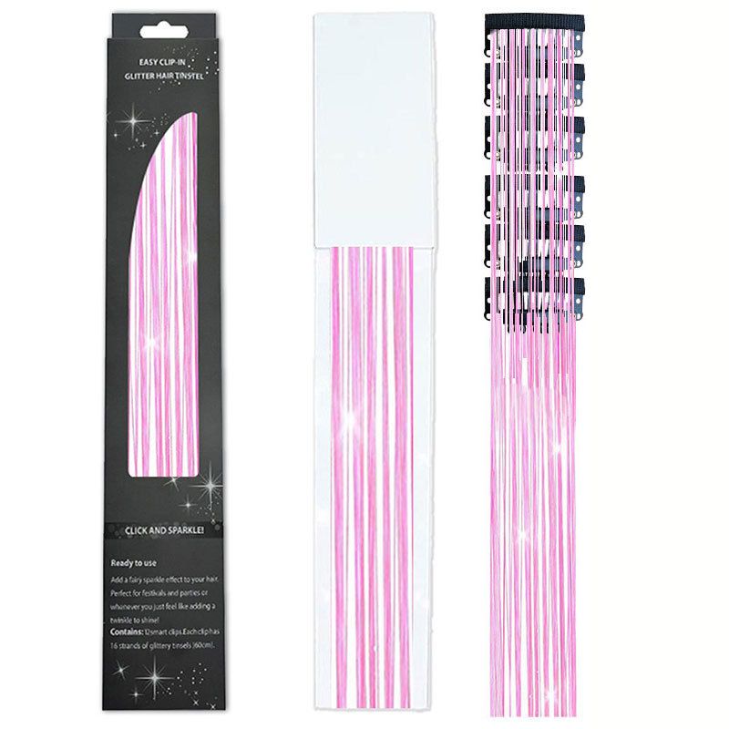 Shiny Threads Glitter Hair Tinsel Kit Gold Silk Hair Glitter String Extensions Accessories for Women Headdress