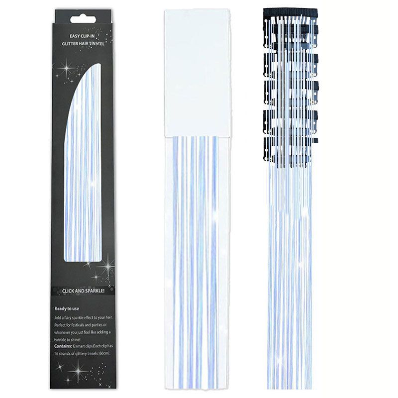 Shiny Threads Glitter Hair Tinsel Kit Gold Silk Hair Glitter String Extensions Accessories for Women Headdress