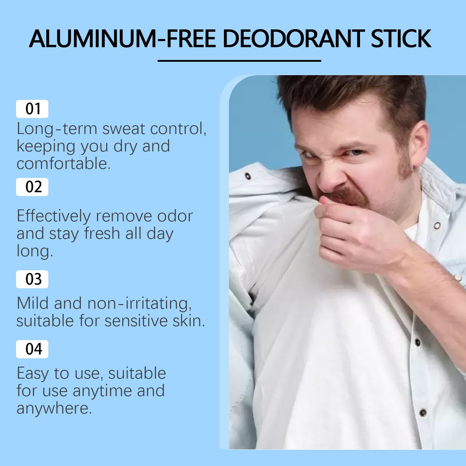 Natural Deodorant Stick Fragrance Armpit Protection Cleansing Body Dry Skin Health Care Underarm Anti Odor Women Men Sports