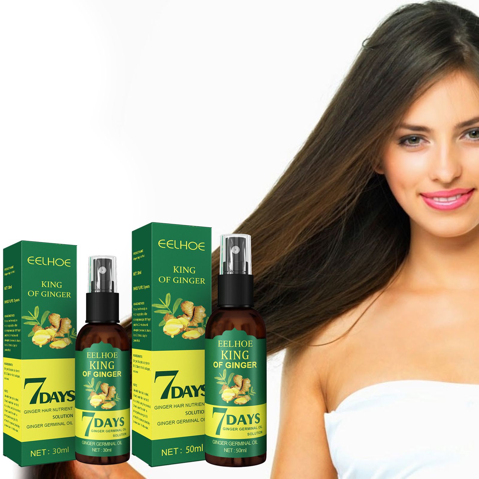 EELHOE  Ginger Hair Growth Serum Sprayer Hair Regrowth s Grow Thicker Longer Hair Accelerate Growth For Men And Women