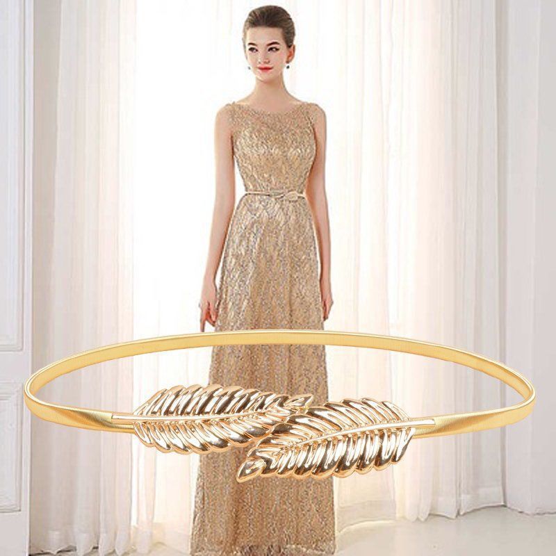 Golden Leaf Belts for Women Rhinestones Belt Girlfriend Bridal Gowns Belts Metal Luxury Ribbon Belts Wedding Sash Gift Wholesale