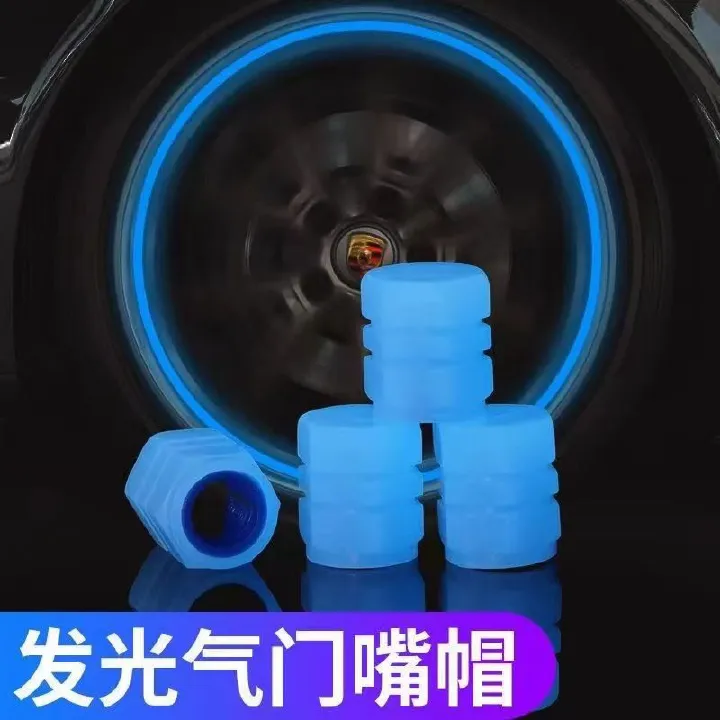 Luminous Wheels Caps Tire Valve Caps Plastic ABS Dust-proof Tires Accessories Tyre Stem Cover For Car Motorcycle Bike