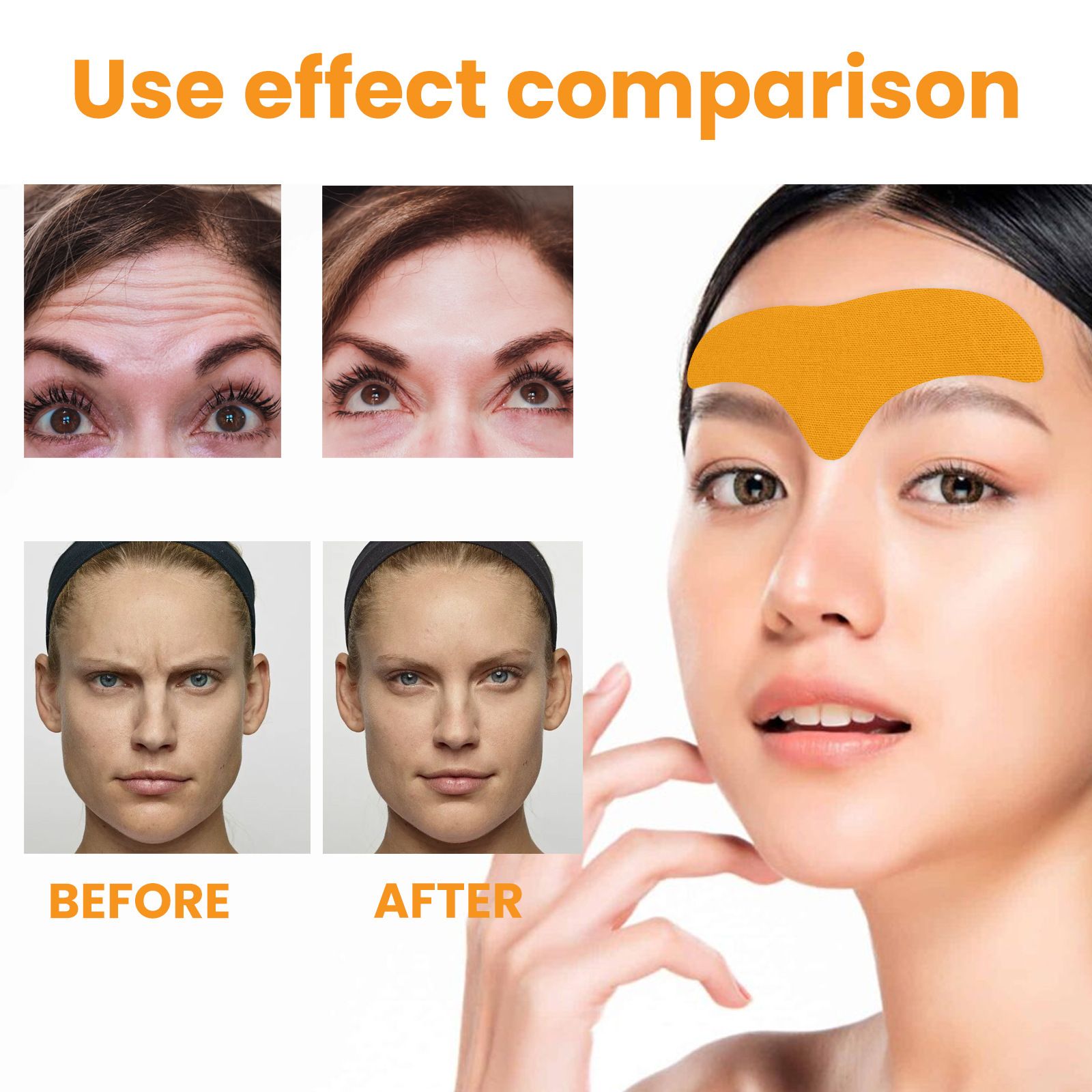 EELHOE 10pcs  Anti-wrinkle Forehead Line Removal Gel Patch Firming Mask Frown Lines Face Skin Care Stickers Anti-aging Collagen Natural