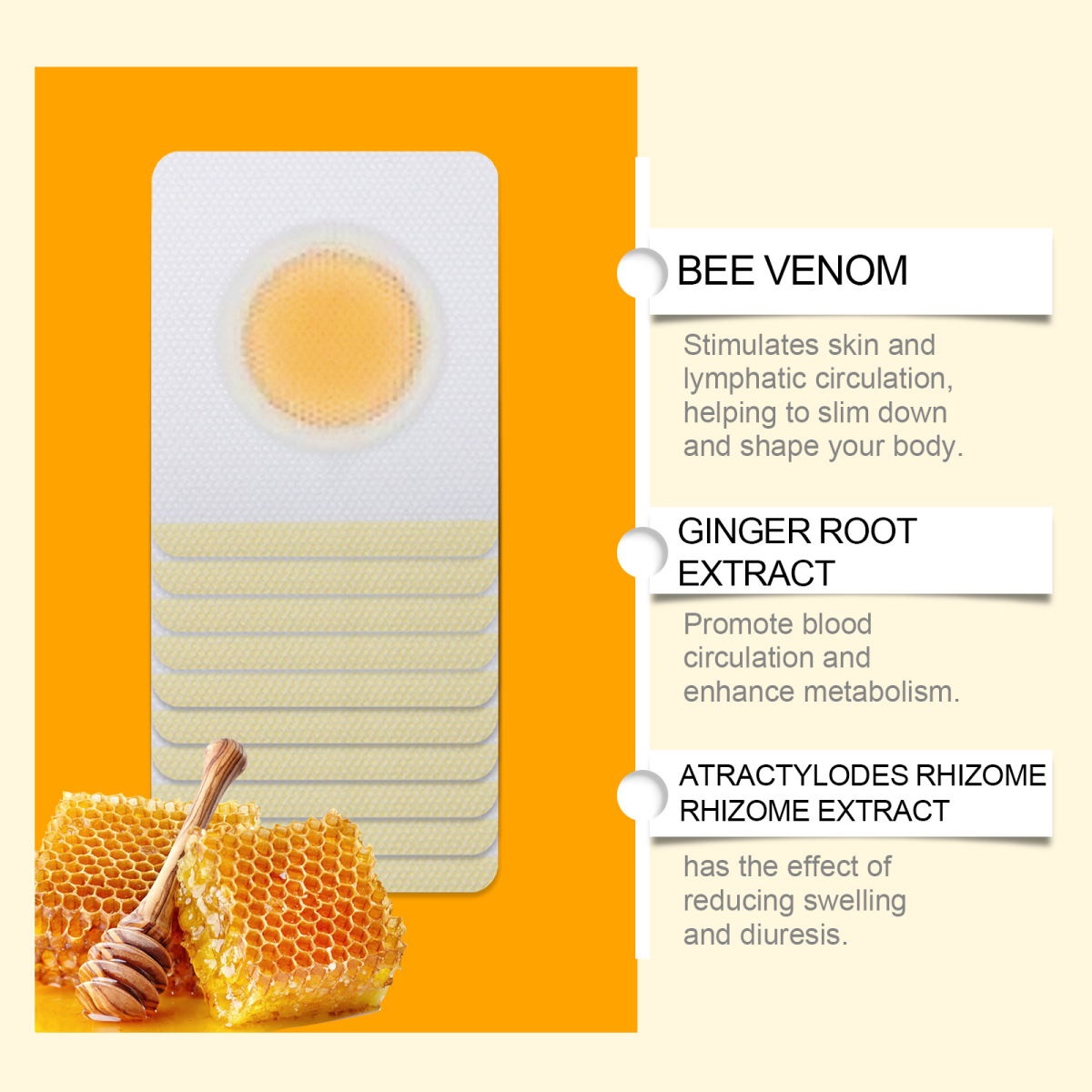 10pcs  Bee Slimming Patch Belly Slimming Patch Lose Weight Detox Abdominal Navel Sticker Fast Burning Fat Improve Stomach