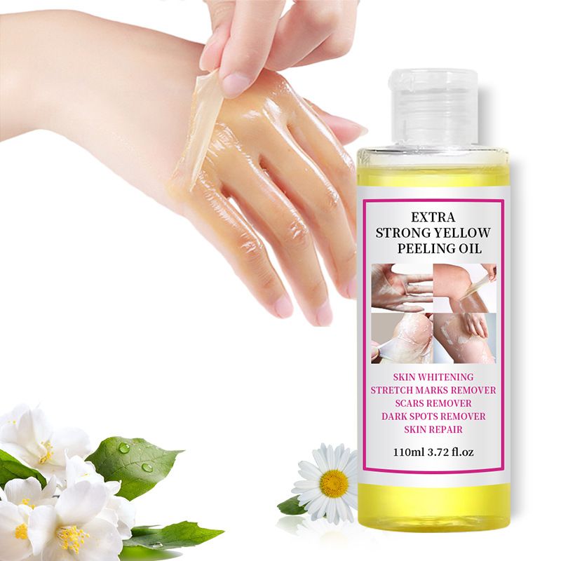 Body Care Exfoliating Yellow Peeling Oil 100% Organic Bleaching Dark Skin Serum Dark Knuckles Fast Body Skin Care Oil 110ml