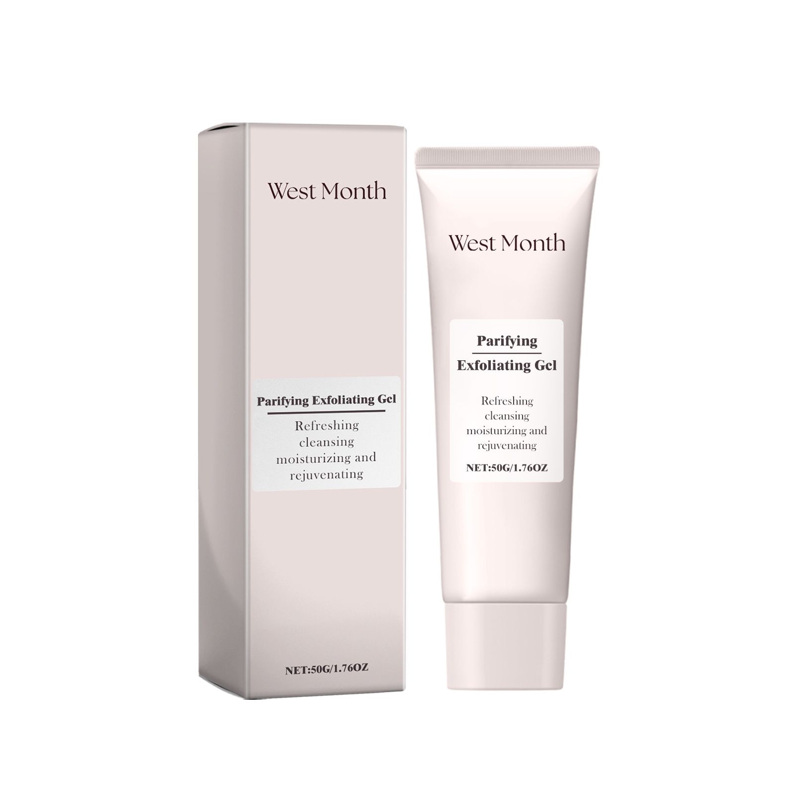 West&Month 50g Purifying Exfoliating Gel Cleaning Pores Blackhead Dark Dead Skin Remover Repair Cleans Dirt Oil Face Body Gel