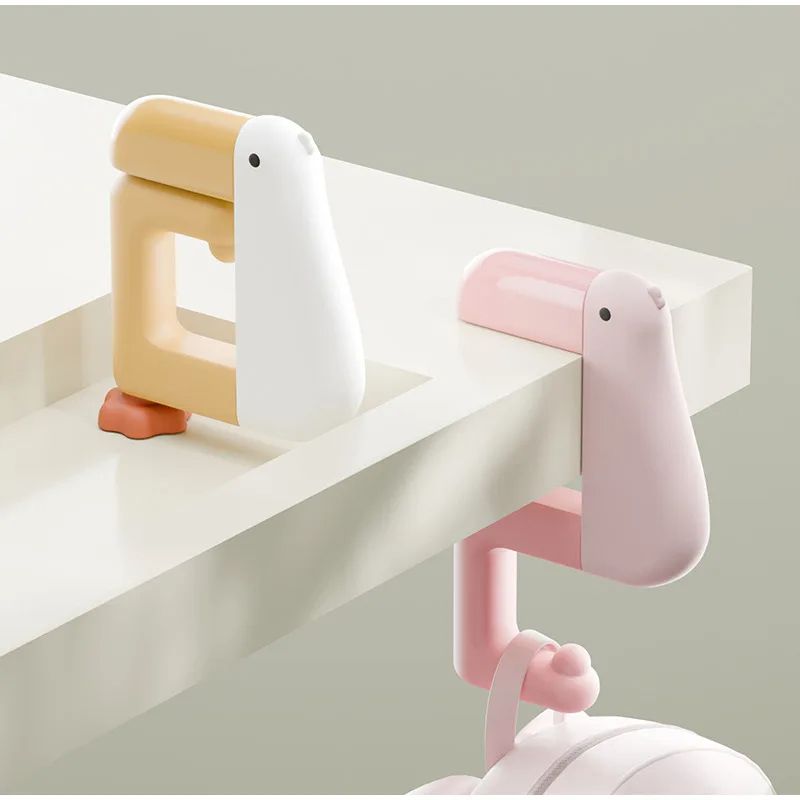 Thinking about Duck Portable Hook Hanging Decor Table Wallet Bag Hook Wall Hanger Bracket Handbag Non Punching Backpack Hook