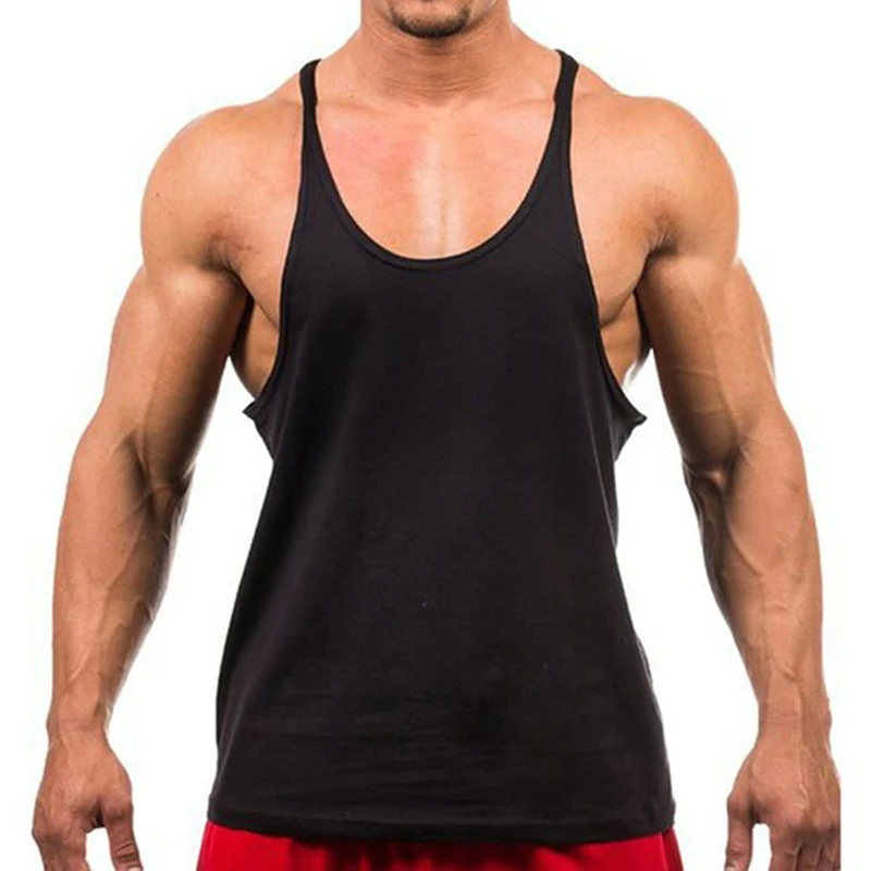 New Style Jogger Gym Singlet Training Bodybuilding Tank Top Vest Shirt Sleeveless Fitness Cotton Shirt For Men