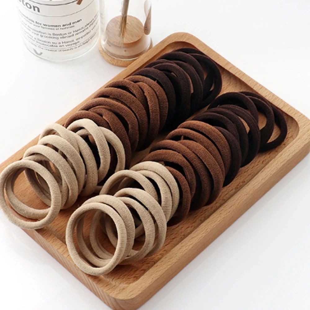 50pcs Black Hair Bands for Women Girls Hairband High Elastic Rubber Band Hair Ties Ponytail Holder Scrunchies Accessorie