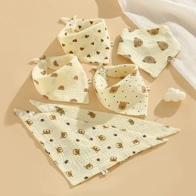 Cotton Baby Boys And Girls Feeding Burp Cloths Triangle Baby Bibs Towel Cute Bandanas Scarf Children Cravat Baby Stuff