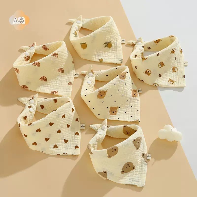Cotton Baby Boys And Girls Feeding Burp Cloths Triangle Baby Bibs Towel Cute Bandanas Scarf Children Cravat Baby Stuff