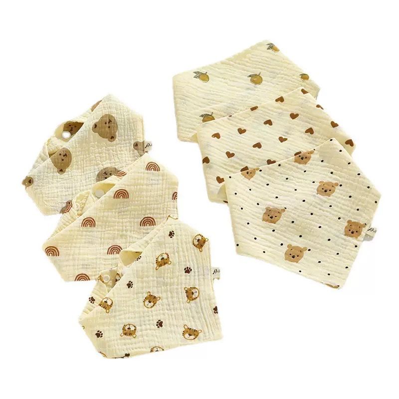 Cotton Baby Boys And Girls Feeding Burp Cloths Triangle Baby Bibs Towel Cute Bandanas Scarf Children Cravat Baby Stuff