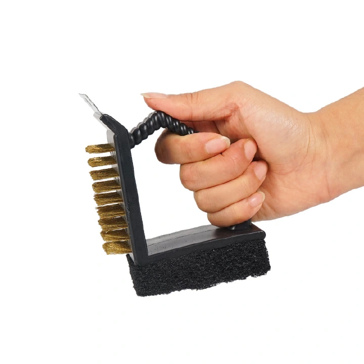 Kitchen Accessories BBQ Grill Barbecue Kit Cleaning Brush Stainless Steel Cooking Tools Wire Bristles Triangle Cleaning Brushes