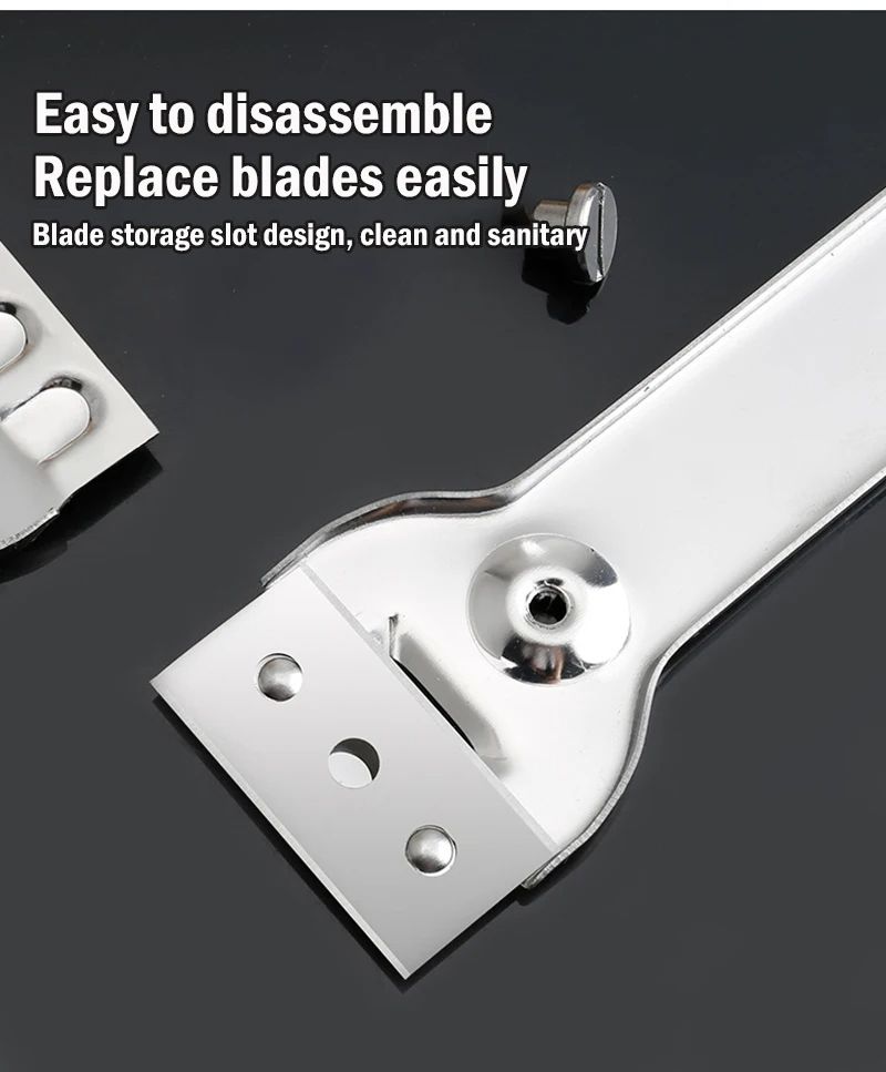 Stainless Steel Cleaning Scraper Blade Glass Kitchen Ceramic Tile Decontamination Scraper Wall Floor Paint Scraper Tool Knife Kitchen Cleaning Tools