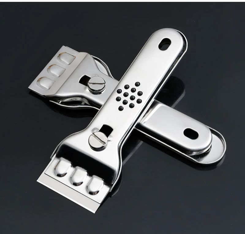 Stainless Steel Cleaning Scraper Blade Glass Kitchen Ceramic Tile Decontamination Scraper Wall Floor Paint Scraper Tool Knife Kitchen Cleaning Tools