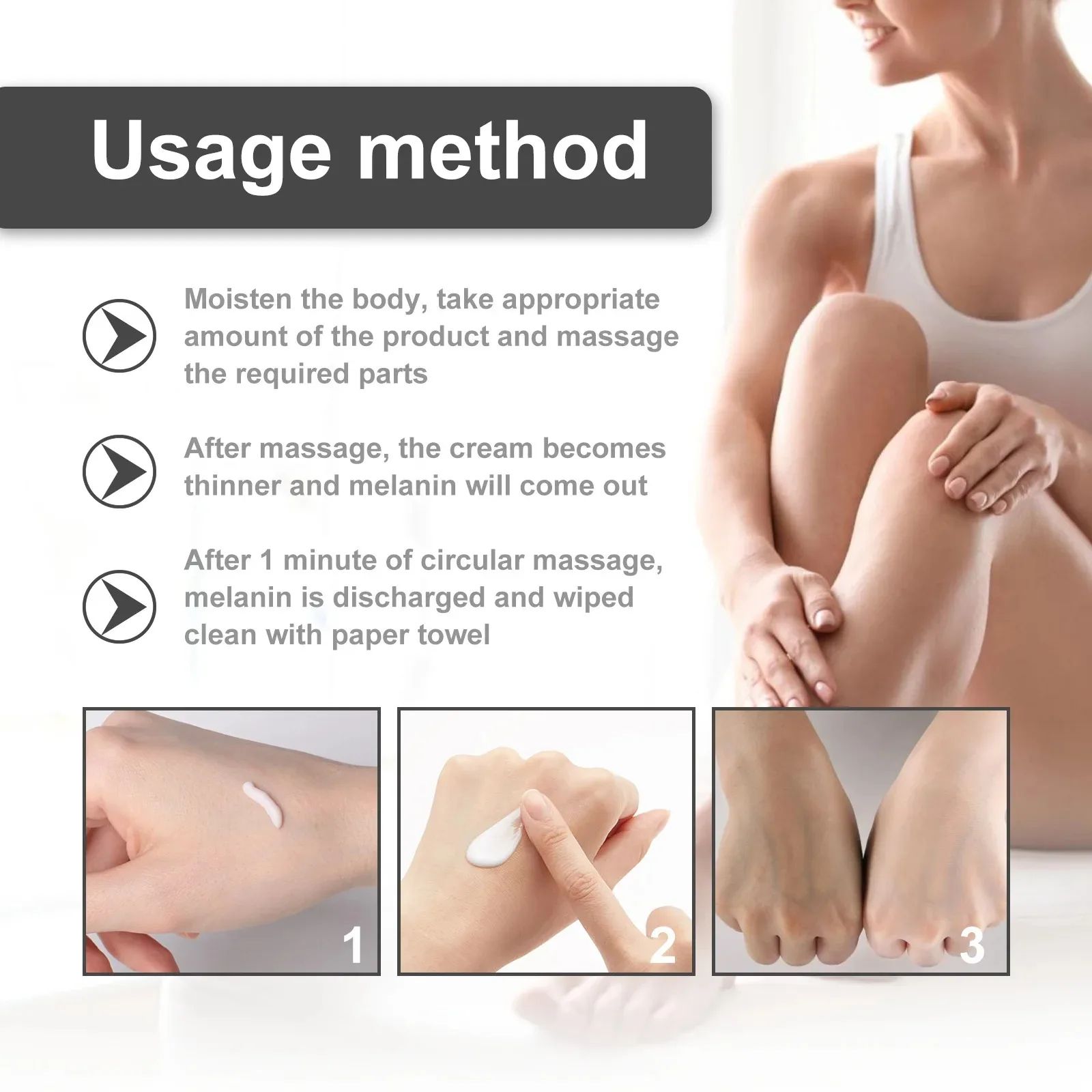 Body Whitening Bleach Cream Brighten Face and Body Removal Private Parts Underarm Elbow Knees Joint Dark Spot Melanin Cream 30ml