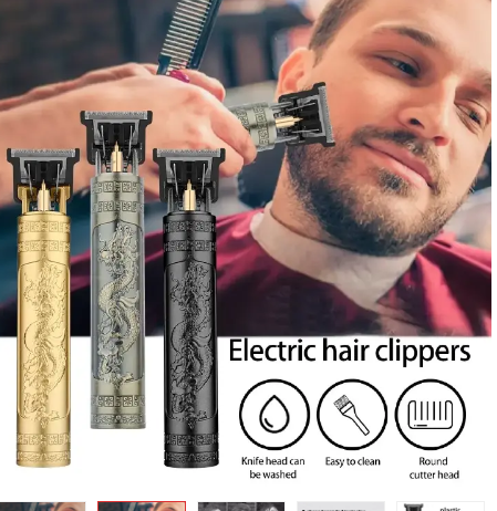 Vintage T9 Electric Hair Cutting Machine Hair Clipper Professional Men Shaver Rechargeable Barber Trimmer for Men Dragon Buddha