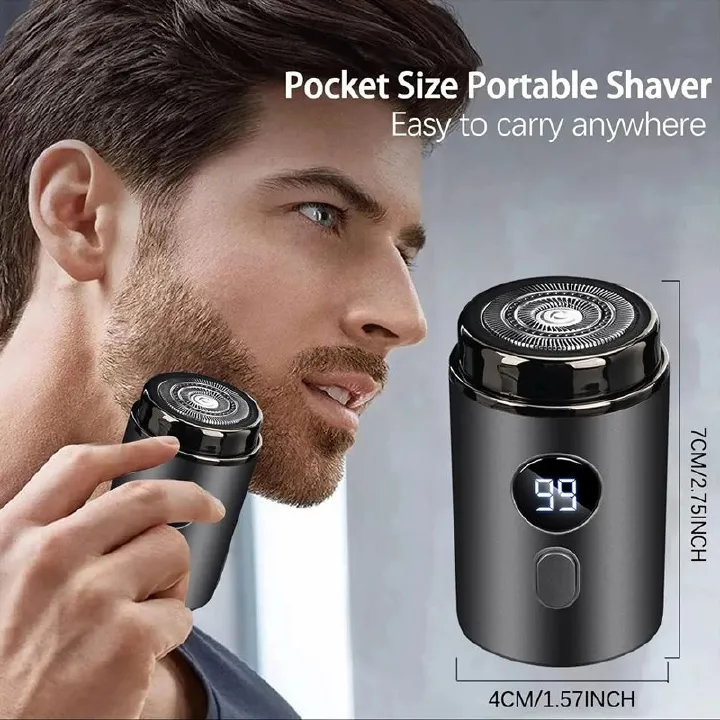Electric Razor for Men Mini Portable Pocket Size Shaver Wet and Dry USB Rechargeable Shaver Charging Easy for Home Car Travel