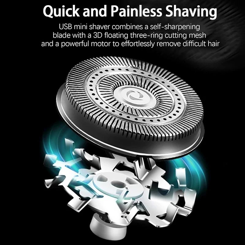 Electric Razor for Men Mini Portable Pocket Size Shaver Wet and Dry USB Rechargeable Shaver Charging Easy for Home Car Travel
