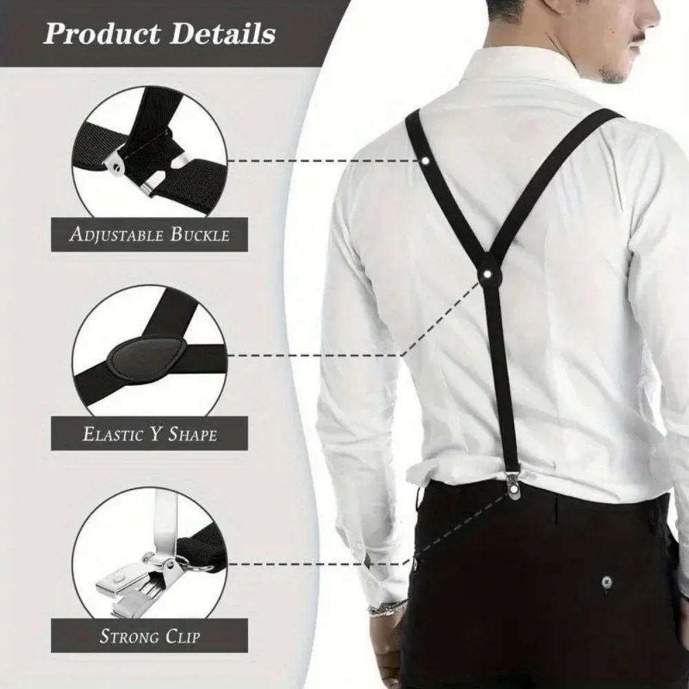 Suspenders men adult trousers suspenders women trousers suspenders belt clip rope anti-wear pants old man retro fashion men fashion must have