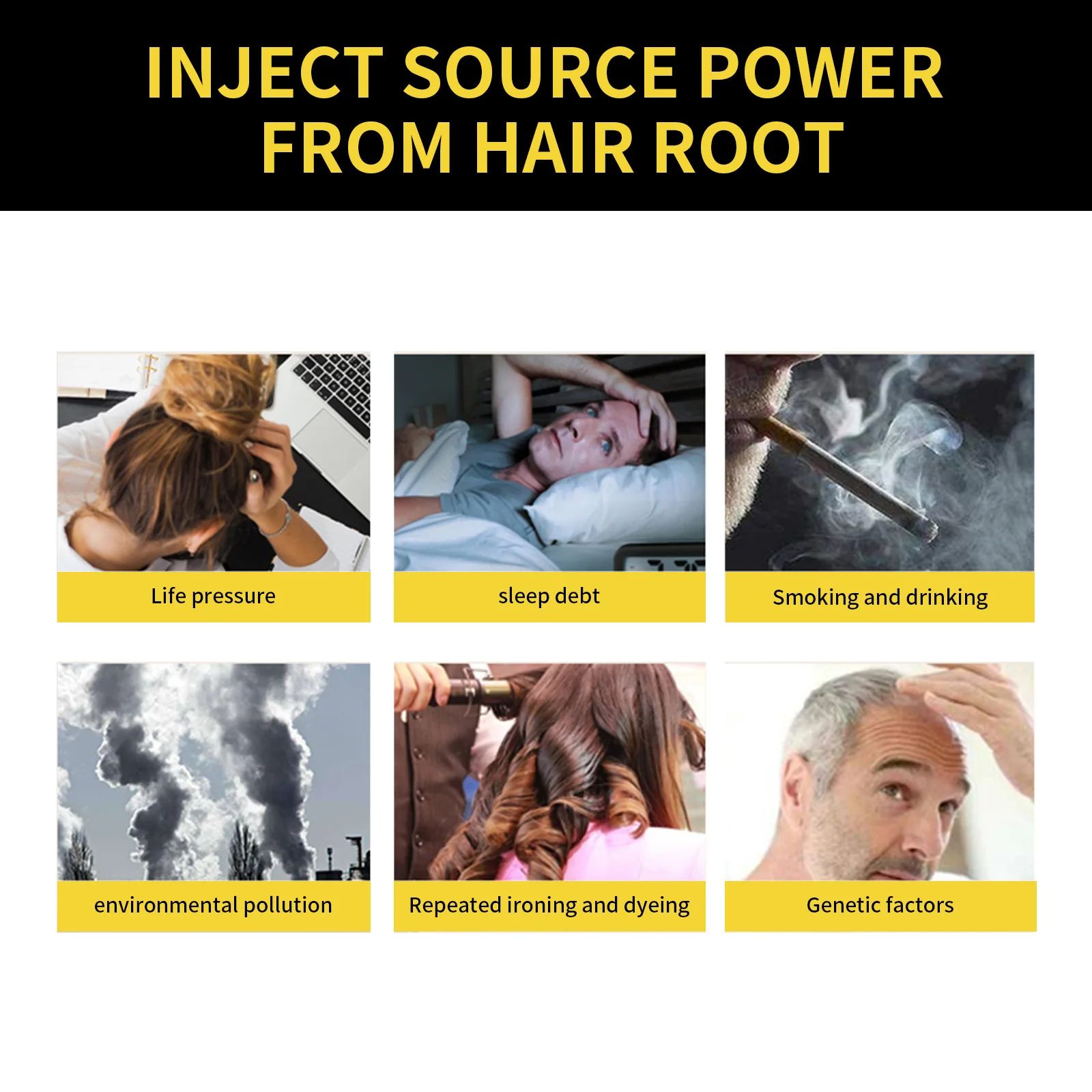 EELHOE Hair Color Dye Shampoo Gray White Cover Natural Fast Dye Repair Dry Damaged Cleaning Nourishing Roots Restore Black Hair Shampoo