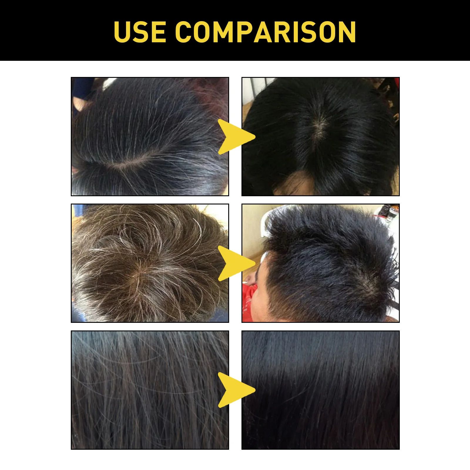 EELHOE Hair Color Dye Shampoo Gray White Cover Natural Fast Dye Repair Dry Damaged Cleaning Nourishing Roots Restore Black Hair Shampoo