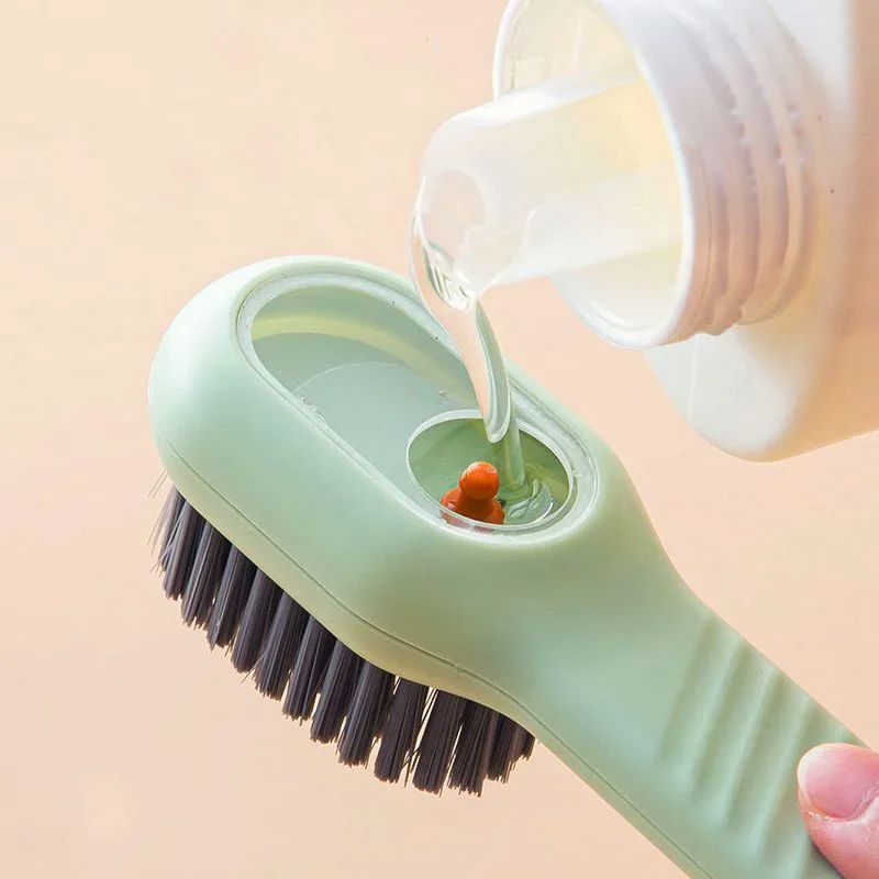 Multifunction Cleaning Shoe Brush Soft Automatic Liquid Shoe Brush Long Handle Clothes Soap Brush With Hook Clean Tool