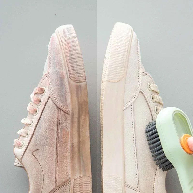 Multifunction Cleaning Shoe Brush Soft Automatic Liquid Shoe Brush Long Handle Clothes Soap Brush With Hook Clean Tool