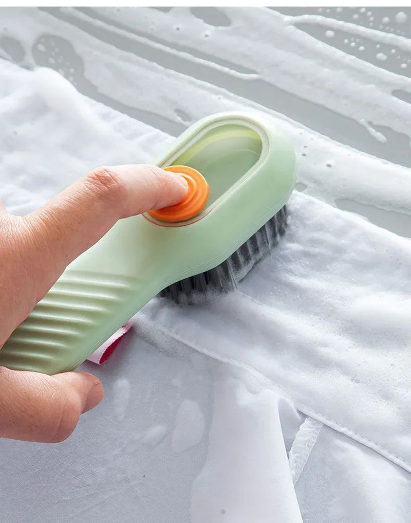 Multifunction Cleaning Shoe Brush Soft Automatic Liquid Shoe Brush Long Handle Clothes Soap Brush With Hook Clean Tool