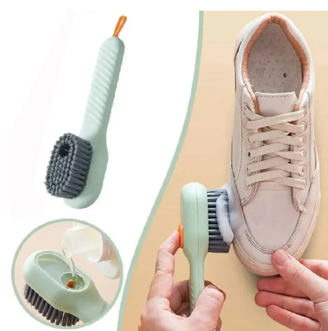 Multifunction Cleaning Shoe Brush Soft Automatic Liquid Shoe Brush Long Handle Clothes Soap Brush With Hook Clean Tool