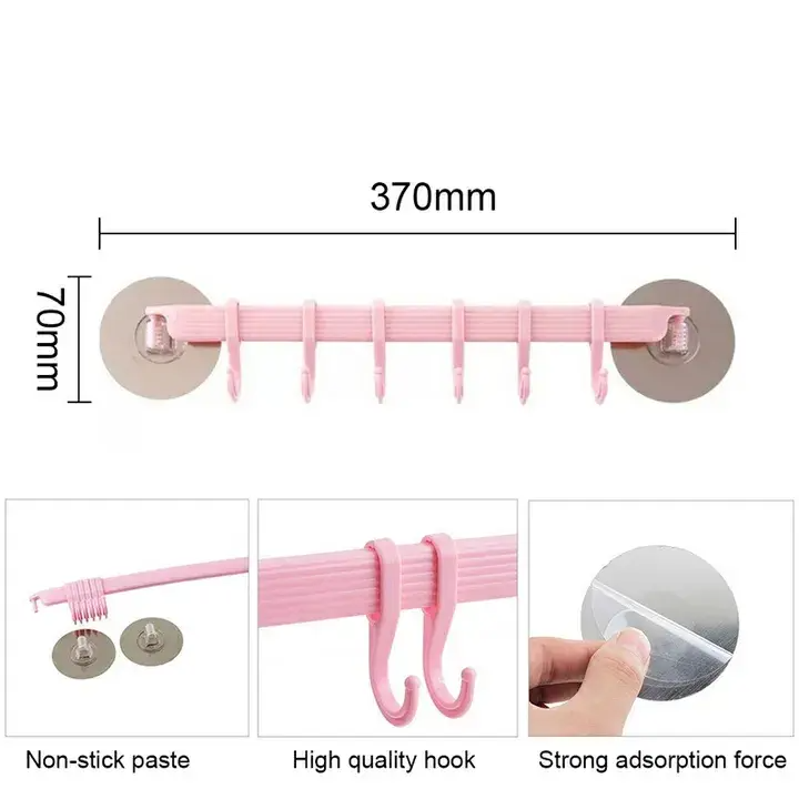 Wall mounted Bathroom Organizer Key hooks Towel Holder Kitchen accessories Cupboard Storage Rack