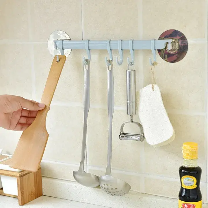 Wall mounted Bathroom Organizer Key hooks Towel Holder Kitchen accessories Cupboard Storage Rack