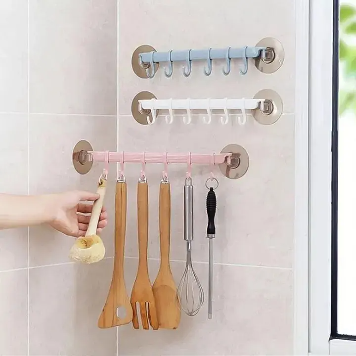 Wall mounted Bathroom Organizer Key hooks Towel Holder Kitchen accessories Cupboard Storage Rack