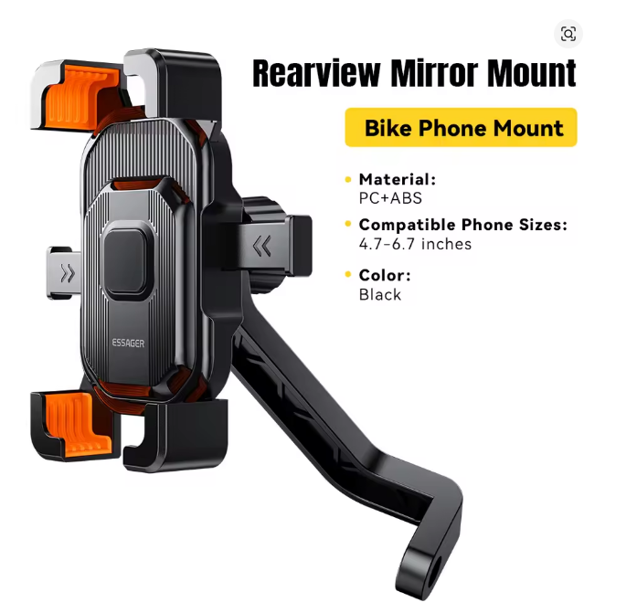 Essager Universal Bike Phone Holder 360° View Moto Motorcycle Phone Holder for 4.7-6.7inch Mobile Phone Stand Shockproof Bracket
