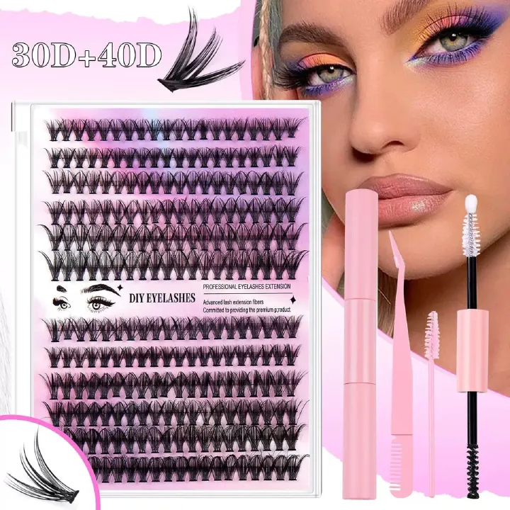 DIY Fake Eyelashes Extension Kit false eyelashes Eyes Makeup Super Soft Full Dense Lashes Natural Cosmetics Make-up for women