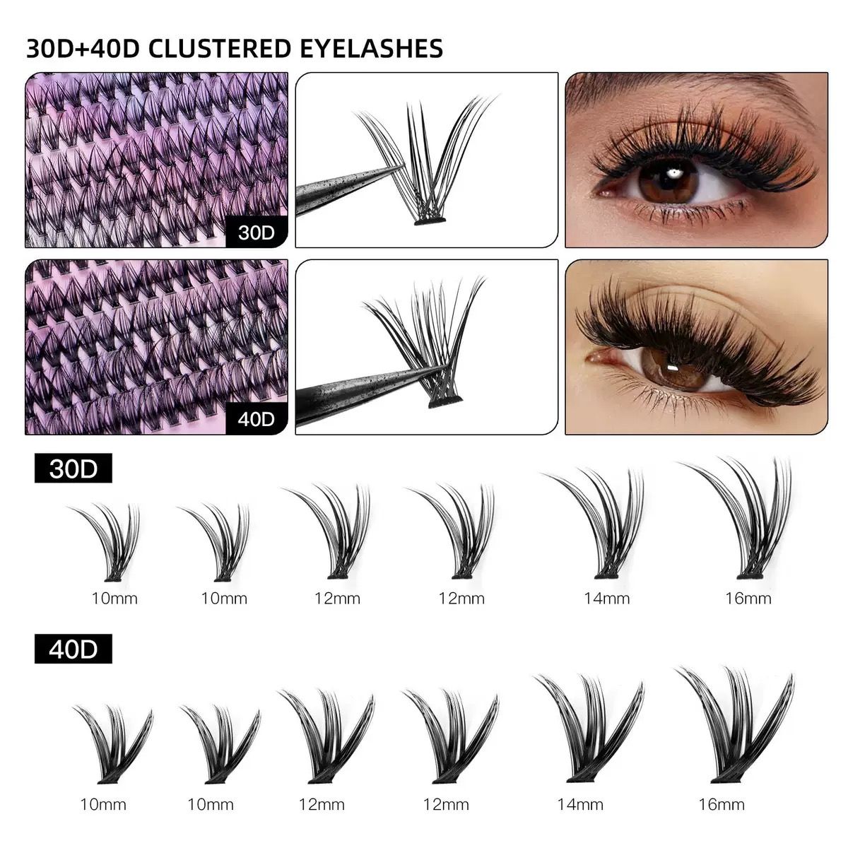 DIY Fake Eyelashes Extension Kit false eyelashes Eyes Makeup Super Soft Full Dense Lashes Natural Cosmetics Make-up for women