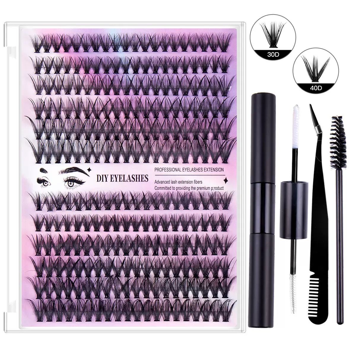 DIY Fake Eyelashes Extension Kit false eyelashes Eyes Makeup Super Soft Full Dense Lashes Natural Cosmetics Make-up for women