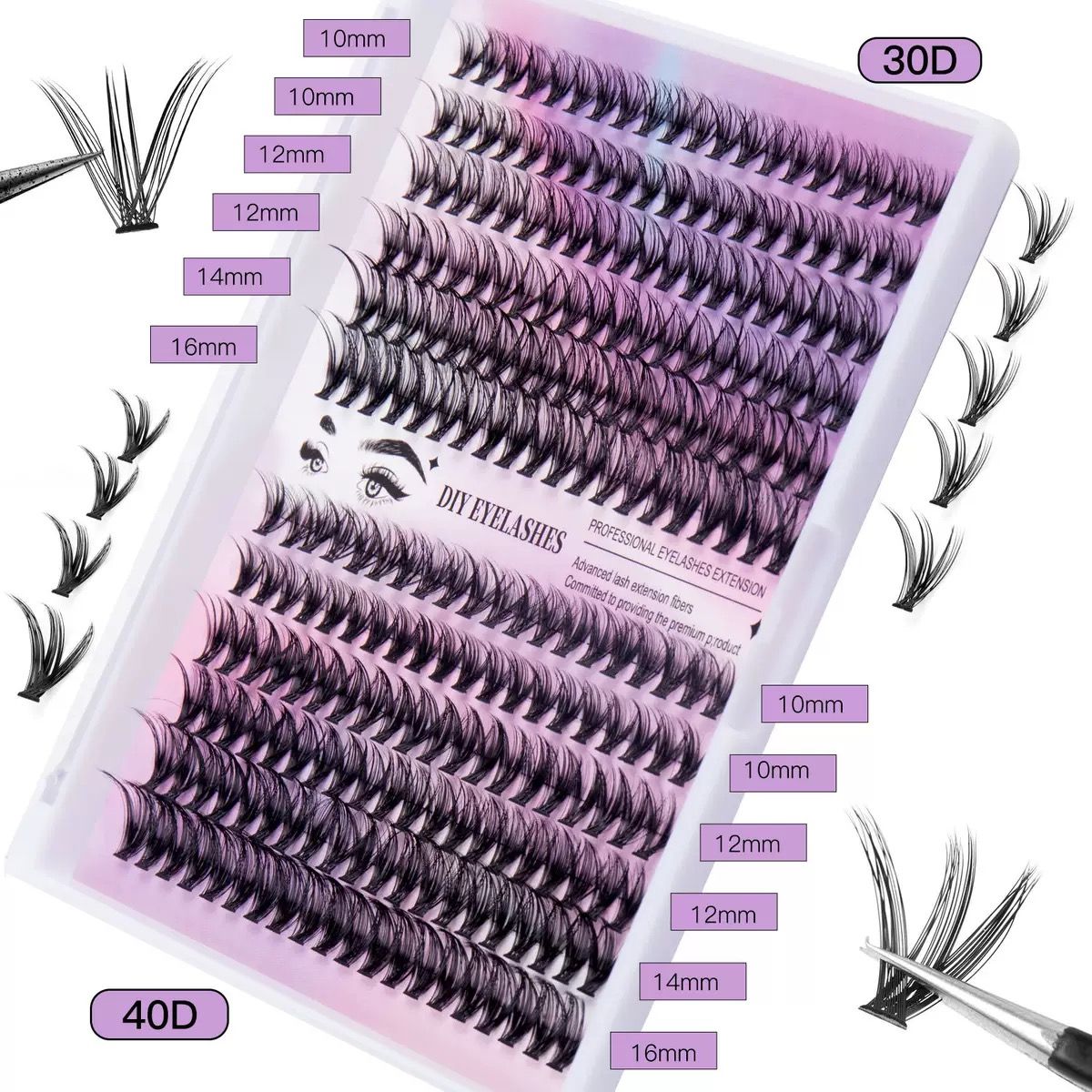 DIY Fake Eyelashes Extension Kit false eyelashes Eyes Makeup Super Soft Full Dense Lashes Natural Cosmetics Make-up for women