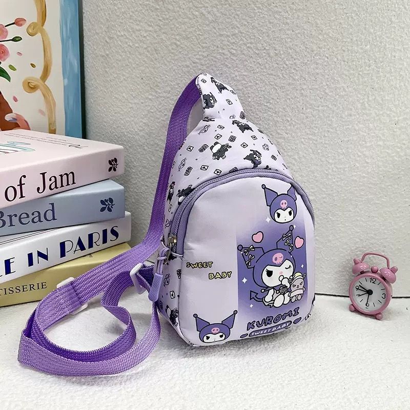 Cartoon children bag cute kindergarten children chest bag boy girl shoulder bag change snack nylon messenger bag