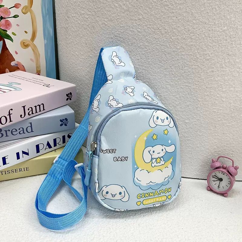 Cartoon children bag cute kindergarten children chest bag boy girl shoulder bag change snack nylon messenger bag