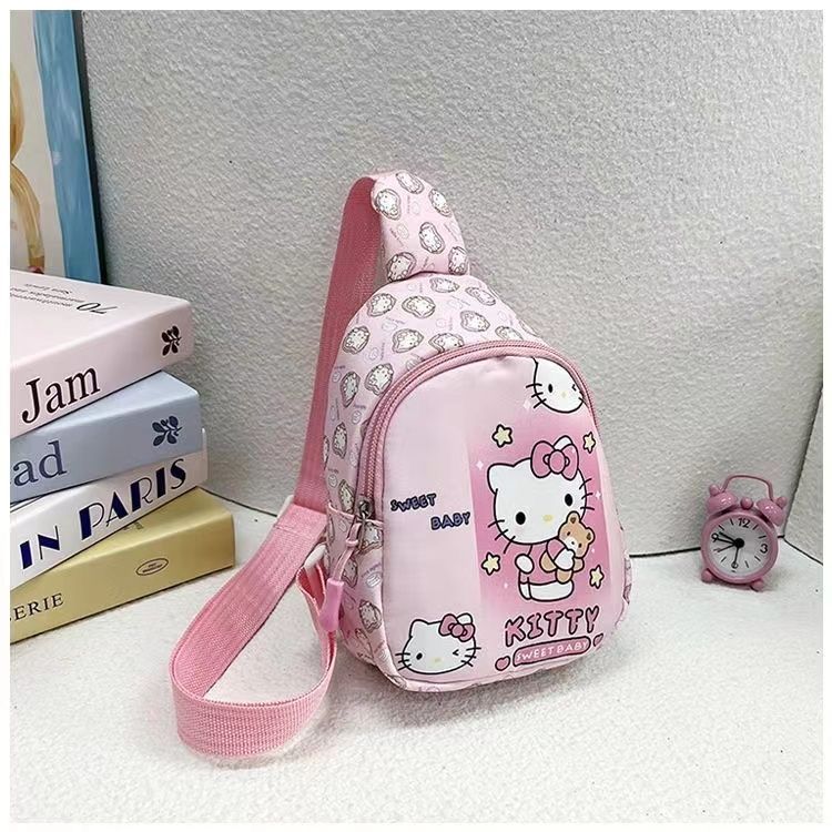 Cartoon children bag cute kindergarten children chest bag boy girl shoulder bag change snack nylon messenger bag